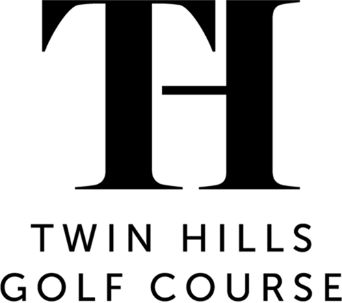 Twin Hills Golf Course logo, black version.